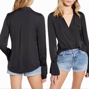 PAIGE Abriana Shirt Black Size XS